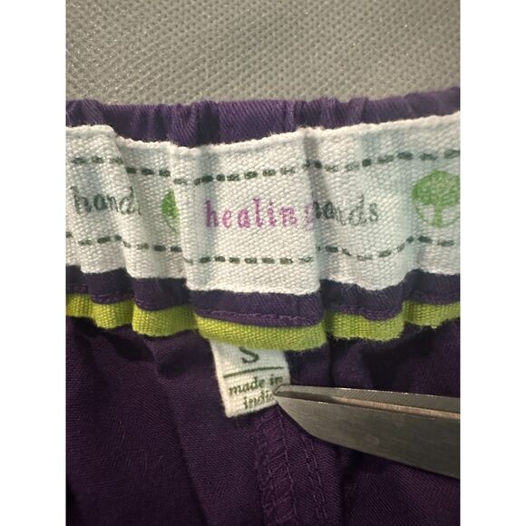 Healing Hands Scrubs for Women Sz S Drawstrings and Pockets Purple - Picture 9 of 10